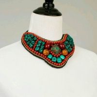 tibet_beaded_choker_turquoise_bib_necklace_2