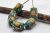 6 green dots African Recycled Glass Beads , African powder Recycled glass ,Round beads , Jewelry Supplies Beads