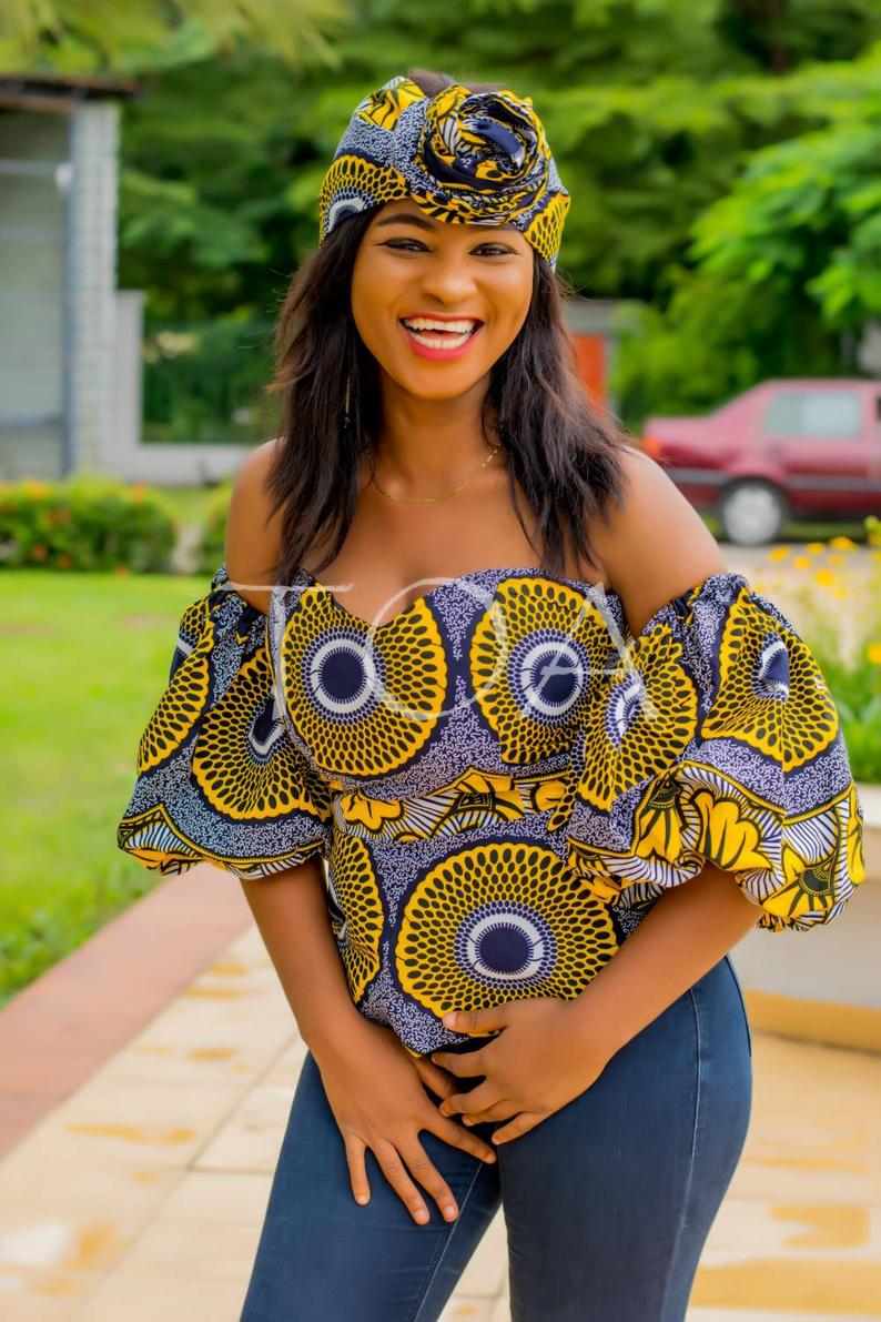 bell sleeve ankara tops