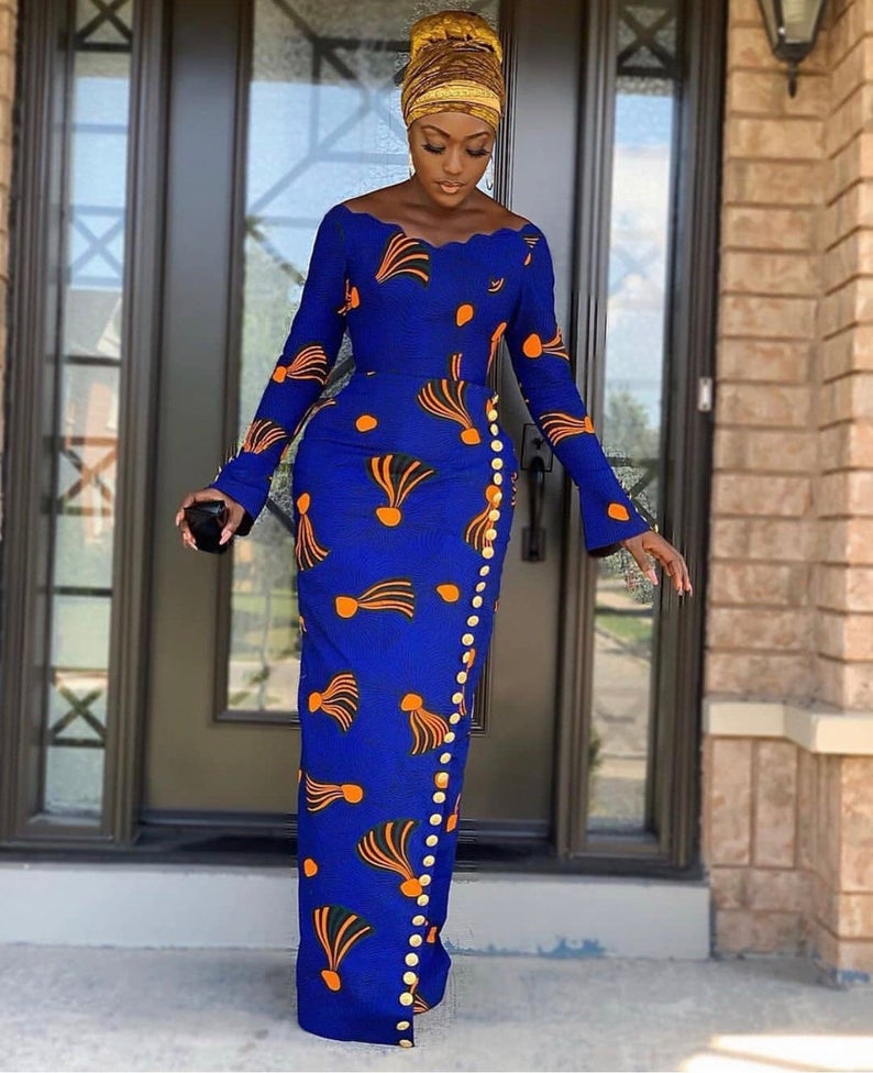 Lovely African Print Dress Classic Ankara Dress African Dress Mahiber 2024 